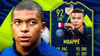 GAMEBREAKING SBC 💀 92 POTM MBAPPE PLAYER REVIEW  FIFA 21 Ultimate Team [upl. by Leahicm]