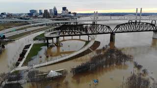 February 25 2018 Louisville Flood 4k Drone Footage [upl. by Elleynod]