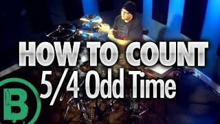 How To Count 54 Odd Time Signature  Beginner Drum Lessons [upl. by Allesiram]