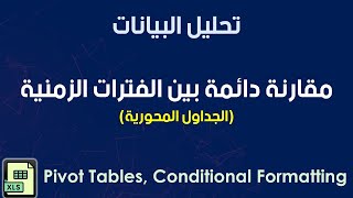 تحليل البيانات  مقارنة دائمة بين الفترات الزمنية بإستخدام الجداول المحورية والتنسيقات الشرطية [upl. by Edelson]