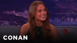 Alicia Vikander Schools Conan About Sweden  CONAN on TBS [upl. by Aikahs]