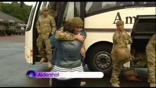 Families welcome home Grenadier Guards 270912 [upl. by Eahsed]