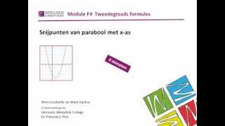 Snijpunten van parabool met xas wzb Module F4wmv [upl. by Nahtaneoj]