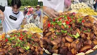 Free food in rural China a kind guy provides free lunchChinese braised pork [upl. by Meneau]