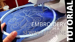 Embroidery with a Sewing Machine  Free Motion Embroidery [upl. by Fidela984]