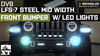 Jeep Wrangler JL DV8 LFS7 Steel Mid Width Front Bumper w LEDs 2018 Review amp Install [upl. by Karen126]