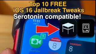 Top 10 FREE iOS 16 Jailbreak Tweaks SerotoninRoothide [upl. by Etirugram]