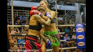 LOW KICK FRENZY Jenny Redford Sumalee fights at Bangla Boxing Stadium 11th October 2017 [upl. by Aicener336]