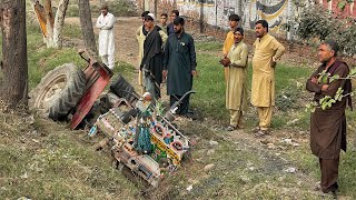 Tractor Tyre are Blast amp The tractor was thrown into drain  Complete Repairing process [upl. by Hardy686]