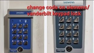 How to change the code of Vanderbilt codelock V42  Siemens Codelock K42 keypad [upl. by Ralfston958]