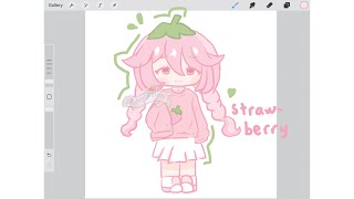 Trying chibi art style ₊✩‧₊˚౨ৎ˚₊✩‧₊  strawberry OC [upl. by Ydassac]