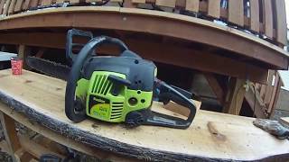 Poulan P3816 Chainsaw Review [upl. by Eihpos]