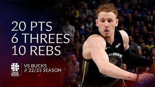 Donte DiVincenzo 20 pts 6 threes 10 rebs vs Bucks 2223 season [upl. by Euqinahs553]