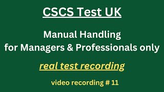 CSCS Test UK 2024  CSCS Card UK  CSCS Test for Managers amp Professionals 11 manual handling [upl. by Cormack55]