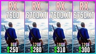 RX 7600 vs RX 6700 XT vs RX 7600 XT vs RX 6750 XT  Test in 25 Games in 2024 [upl. by Yltnerb]