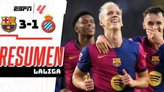 Barcelona 3  1 Espanyol All Goals Highlights 2024 [upl. by Daney]