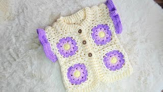 EN KOLAY MOTİFLİ YELEK NASIL YAPILIRGRANNY SQUARE VESTTIĞ İŞİ YELEK MODELİ [upl. by Mueller]