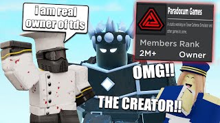 I pretended to be OWNER of TDS he joined me  ROBLOX [upl. by Albarran]