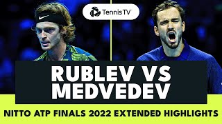 Daniil Medvedev vs Andrey Rublev THRILLING Encounter  Nitto ATP Finals 2022 Extended Highlights [upl. by Jit338]