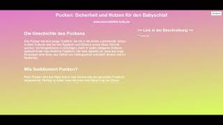 Pucken Sicherheit und Nutzen für den Babyschlaf [upl. by Batchelor]