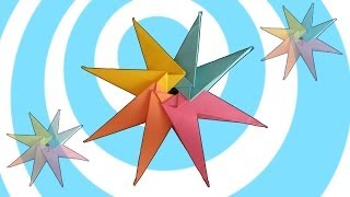 Modular Origami Star with 8 points Instructions [upl. by Ecyned]