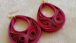 New Model quilling papers earring  Paper earrings making tutorial video [upl. by Rad]