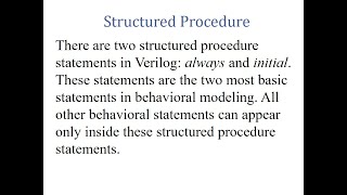 What are structured procedure statements in verilog [upl. by Newo]