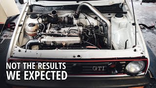 18T 20v turbo manifold test 125quot vs 15quot  Holset HX35 turbo test  GTS gets tuned at JVS [upl. by Ttirrem]