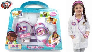 DOC MCSTUFFINS Doctors Dress Up Playset Disney Junior Cosplay Toy Review Family Video [upl. by Demakis540]