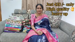 cotton sarees  jacquard border sarees pure georgette sarees its very reasonable price 👌 [upl. by Kameko]