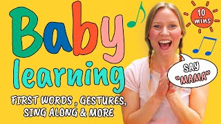 Learn to talk  Interactive Baby Learning Video  First words amp Gestures [upl. by Aneerbas]