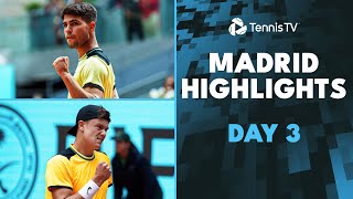 Alcaraz Zverev In Action Rune vs Navone in THRILLER  Madrid 2024 Highlights Day 3 [upl. by Modnarb]