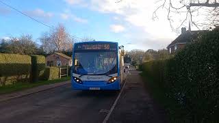 Stagecoach EM 27882 arrives and leaves Leverington with my mate WS at the wheel 3 Tone 2324 [upl. by Sirtimid]