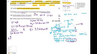 Mechanics Year 2 Chapter 6 projectiles exam questions part 2 [upl. by Otiragram]