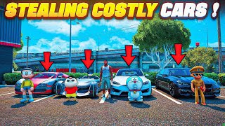 Costly Cars “🚗” Stealing Challenge In GTA5 With Shinchan Doraemon Nobita amp Shiva Hulk😱 Full Fun🤣 [upl. by Hallam47]