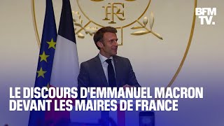 Lintégralité du discours dEmmanuel Macron devant les maires de France [upl. by Nonnac308]