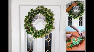 How To Make English Ivy Wreath  Door Decorating Ideas [upl. by Anaitsirhc]