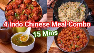 Indo Chinese Meal Combo  Just 15 Minutes  Perfect Street Style Lunch amp Dinner Combo Meal [upl. by Ahsym]