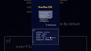 Overflow in css propertyHiddenScrollAutoVisiable overflow value shorts webdesign codingviral [upl. by Ratcliffe756]