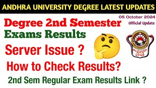 AU Degree 2nd Semester Regular Results Official Update AU Degree 2Sem Results Update Latest 2024 [upl. by Cressi]