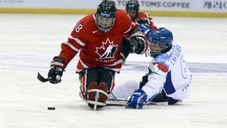 Highlights Canada v Italy  2013 IPC Ice Sledge Hockey World Championships APool Goyang [upl. by Novihc]