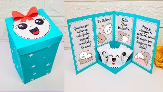 DIY Caja de Regalo 🎀 Como hacer un regalo para San Valentín 😘Valentines Day card 🎀 [upl. by Quillan108]