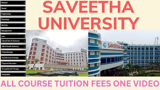 SAVEETHA UNIVERSITY FEE DETAILS FOR ALL COURSES  MEDICAL DENTAL AND ALL COURSE FEE IN ONE VIDEO [upl. by Julia]