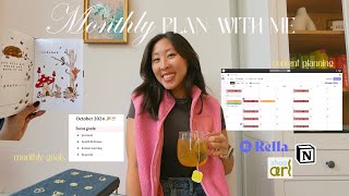 October Plan with Me Getting back on track w monthly goals content planning amp doodle planner theme [upl. by Michael]