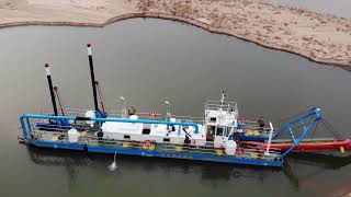 Julong 10 inch Sand Dredger with Spud Carriagesanddredgerdredgersandminingcuttersuctiondredger [upl. by Karoline]