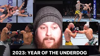 MMA Guru Reacts to UFC Underdogs Getting Finishes in 2023 [upl. by Stillman]