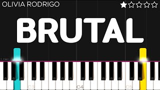 Olivia Rodrigo  Brutal  EASY Piano Tutorial [upl. by Heintz]