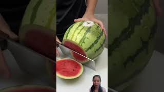 watermelon fruitcarvingwatermelon satisfying watermeloncarving fruit shorts [upl. by Yolane]