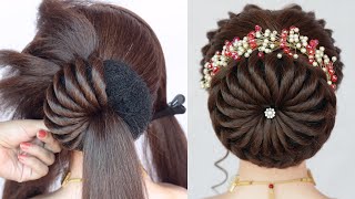 elegant juda hairstyle for women  hairstyle for saree  hairstyle for traditional wear [upl. by Uile]