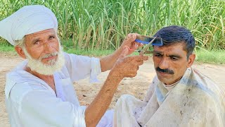 ASMR Fast Haircut With 100 Year Old BarberASMR ABi [upl. by Kynthia]